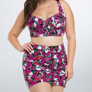 Torrid skull and rose bikini